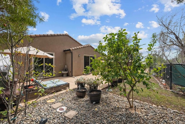 view of yard with a patio area and fence