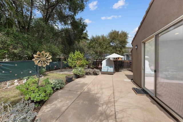 view of patio / terrace featuring a fenced backyard