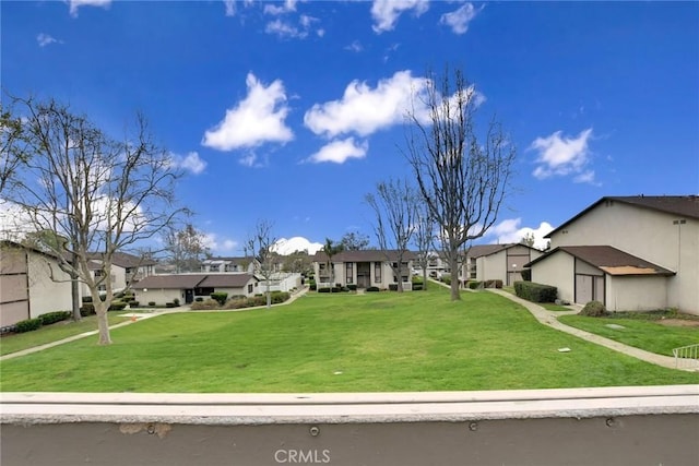 view of home's community with a yard and a residential view