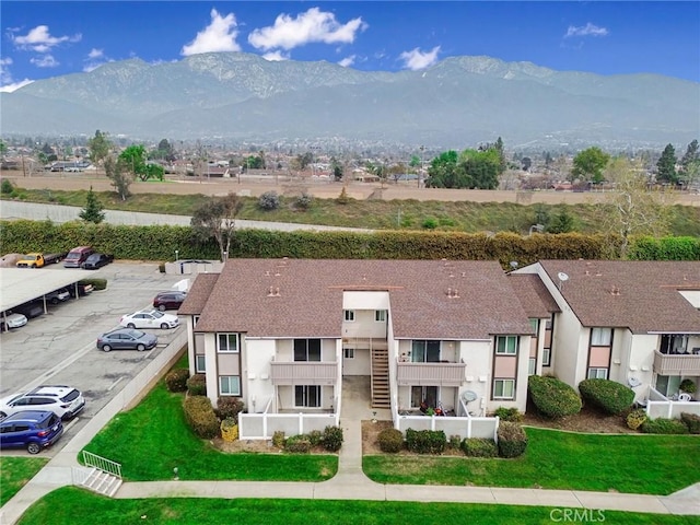 exterior space featuring a mountain view