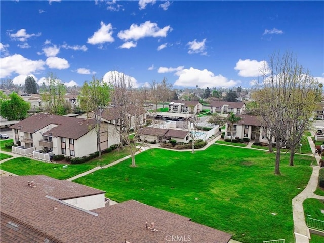 aerial view with a residential view