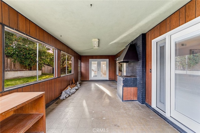 view of unfurnished sunroom