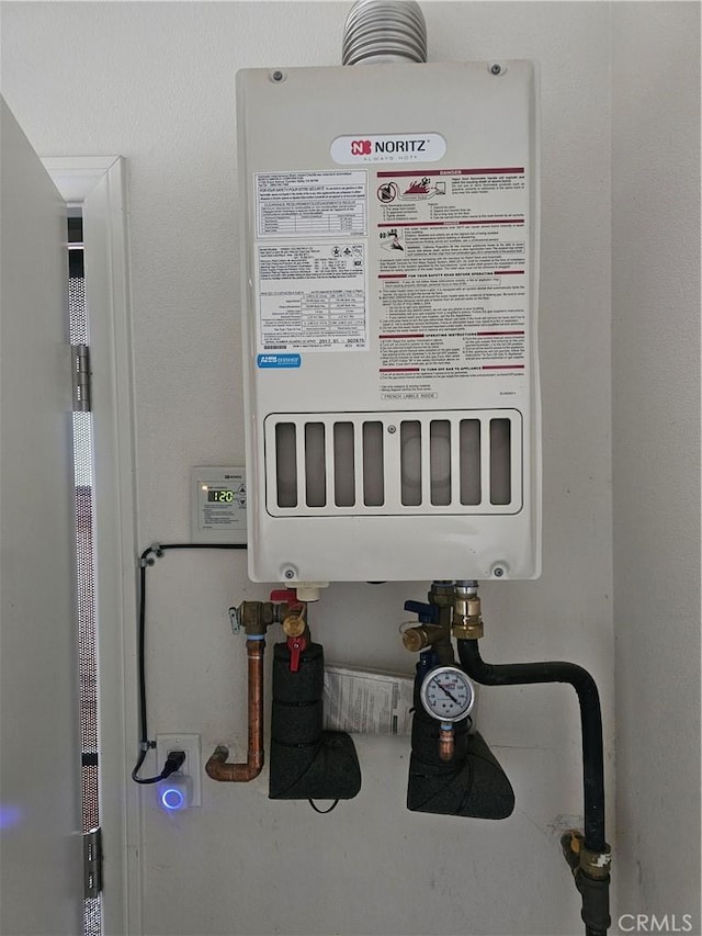 interior details with water heater