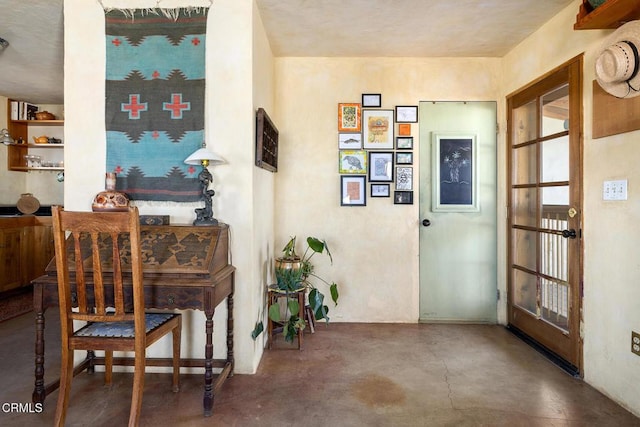 foyer with concrete flooring