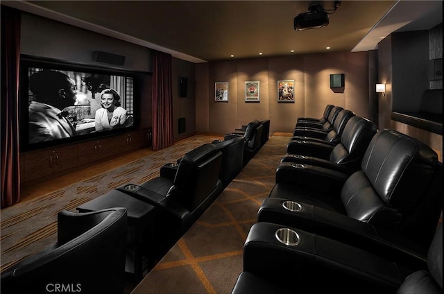 cinema featuring recessed lighting