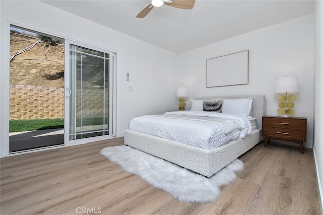 6215 Keystone St, Simi Valley, CA 93063 - bedroom with wood finished floors, access to outside, and a ceiling fan