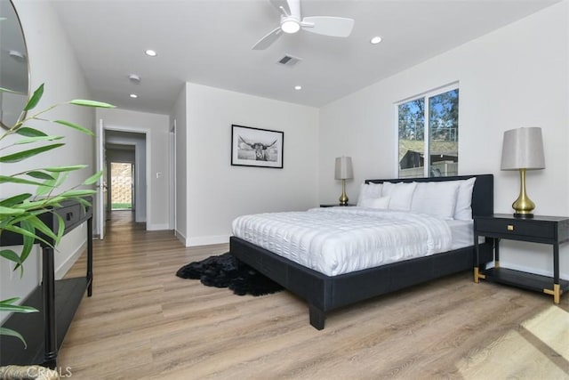 6215 Keystone St, Simi Valley, CA 93063 - bedroom featuring light wood finished floors, baseboards, multiple windows, and recessed lighting