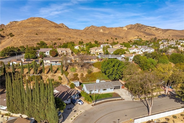 property view of mountains featuring a residential view