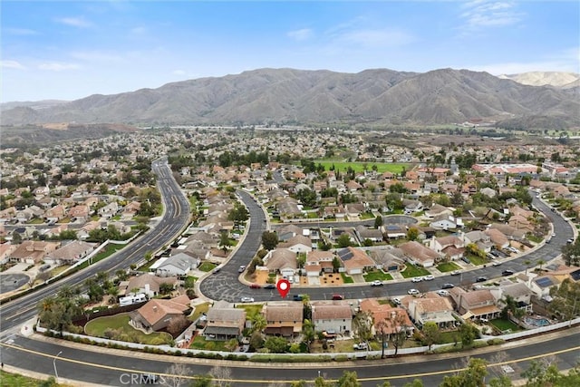 bird's eye view with a mountain view and a residential view