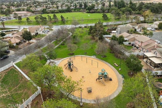 bird's eye view with a residential view