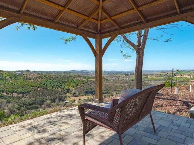 view of patio / terrace featuring a gazebo