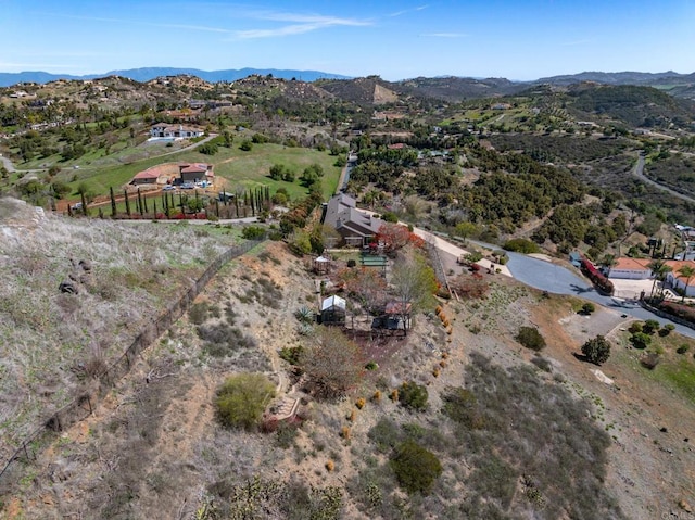 aerial view featuring a mountain view