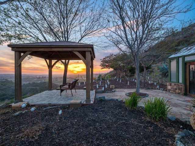 view of yard with a gazebo and a patio