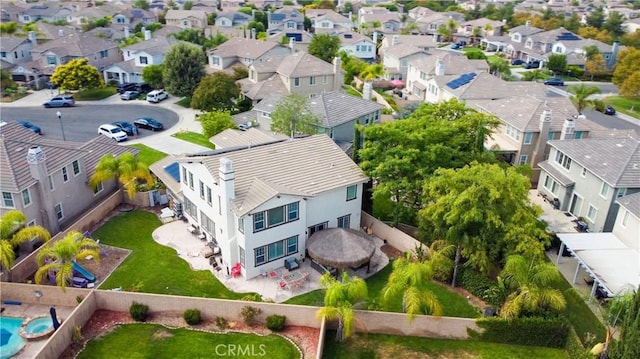 aerial view with a residential view