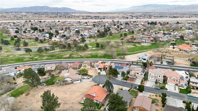 aerial view featuring a residential view and a mountain view