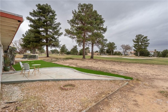 view of yard featuring a patio area