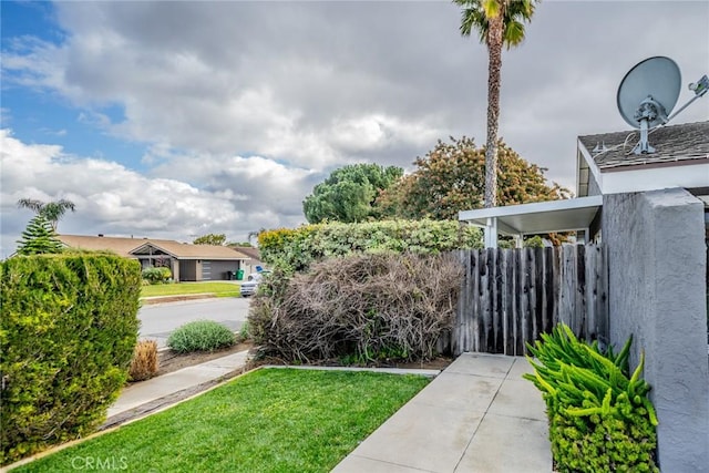 view of yard with fence