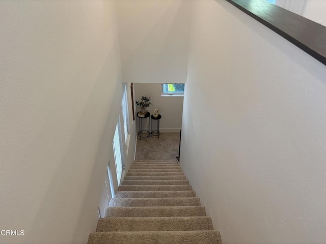 239 S Marengo Ave Unit 112, Pasadena, CA 91101 - stairway with baseboards and carpet flooring