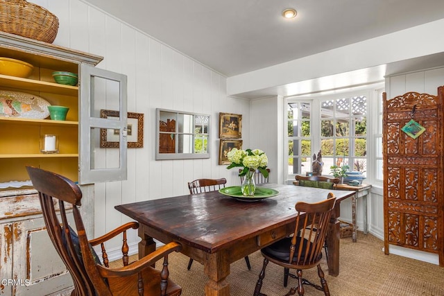 dining space featuring french doors