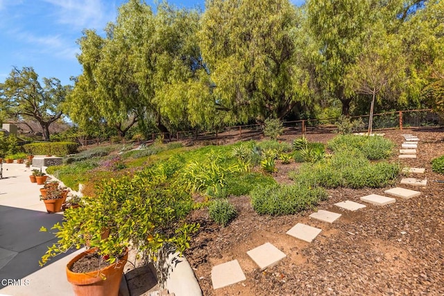 view of yard featuring fence