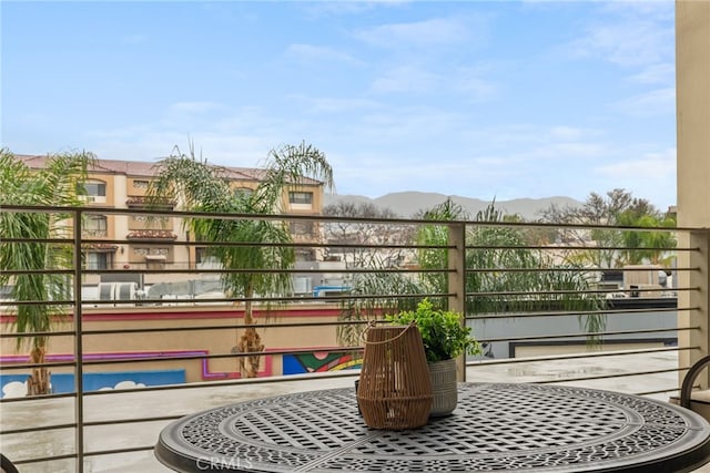 balcony with a mountain view