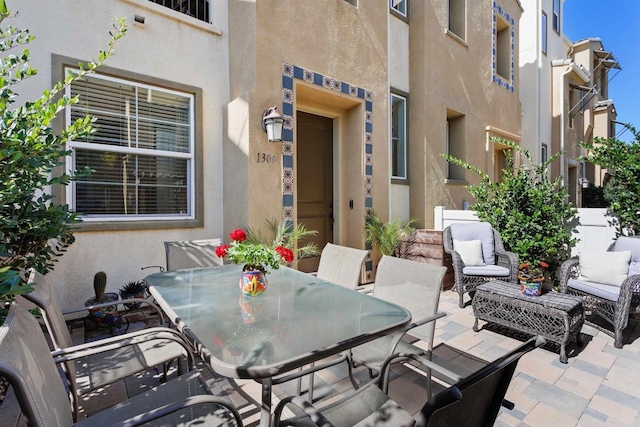 view of patio with an outdoor hangout area