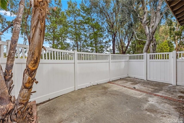 view of patio featuring a fenced backyard