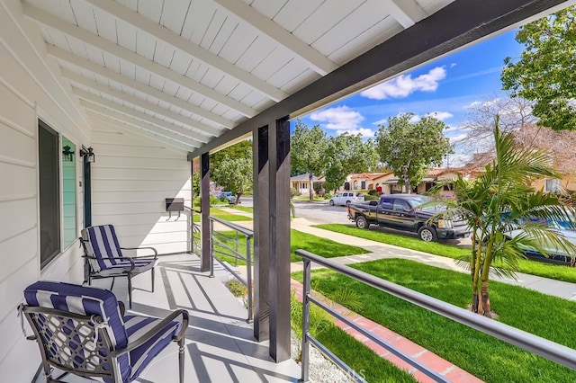 view of patio featuring a porch