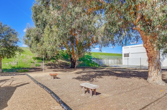 view of yard with fence