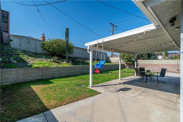 view of patio with a fenced backyard