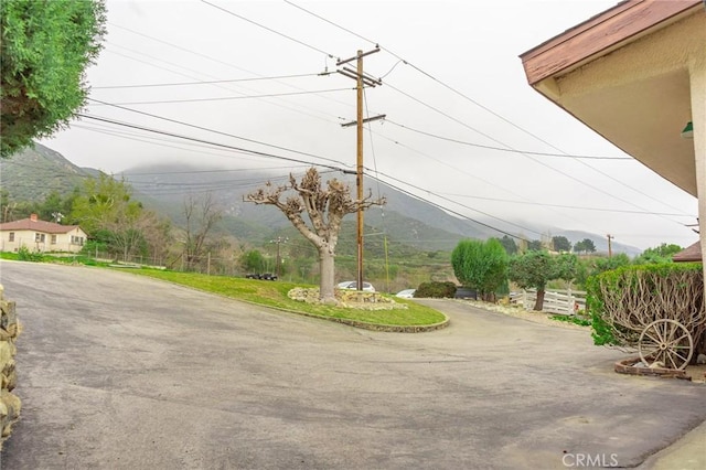 view of road with a mountain view