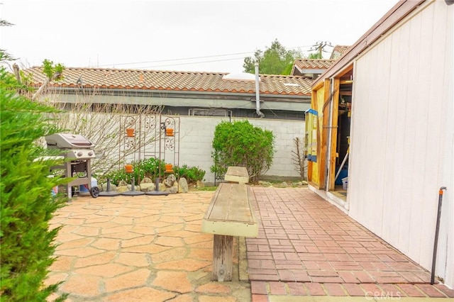 view of patio with area for grilling