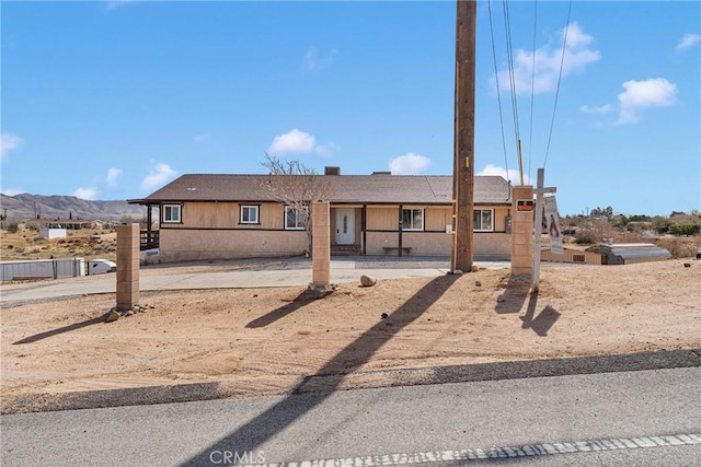 view of single story home