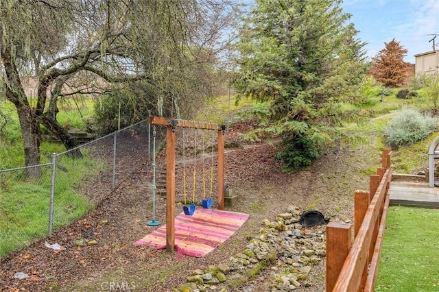 view of yard with fence