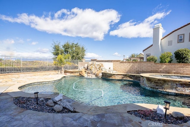 25663 Elmwood Ln, Valencia, CA 91381 - view of pool featuring a fenced backyard, an in ground hot tub, and a fenced in pool
