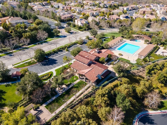 bird's eye view with a residential view