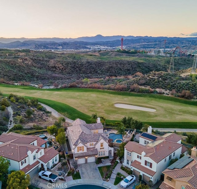 25663 Elmwood Ln, Valencia, CA 91381 - aerial view with a mountain view and view of golf course