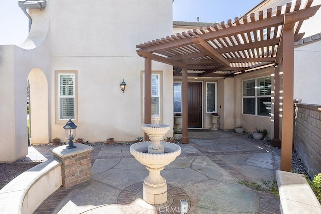 25663 Elmwood Ln, Valencia, CA 91381 - view of patio / terrace featuring a pergola and fence