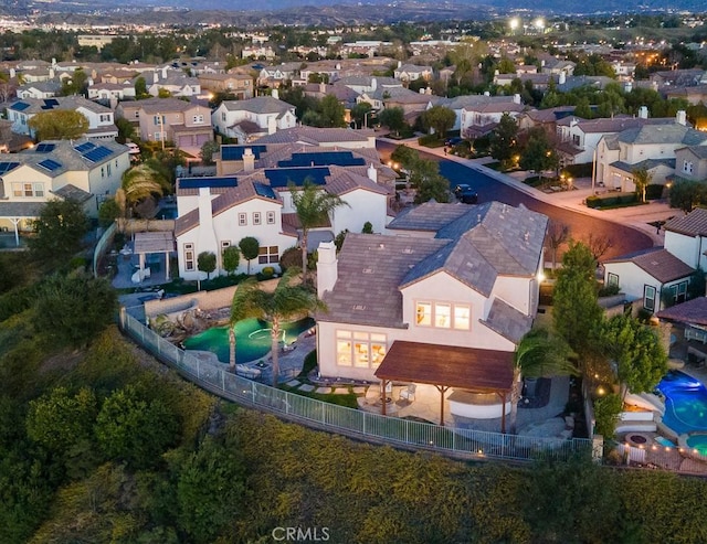 aerial view with a residential view