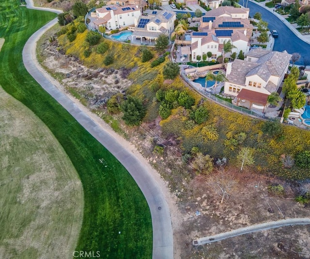 aerial view with a residential view