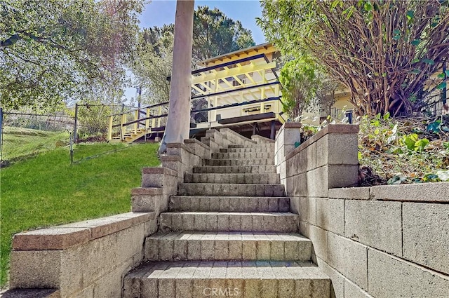 view of stairway