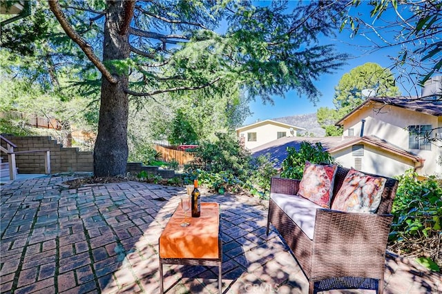 view of patio with fence