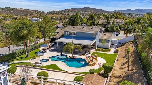 exterior space with a mountain view