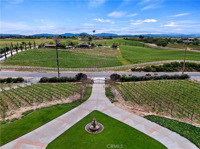 view of property's community featuring a rural view and fence