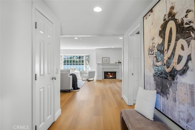 2851 Catalpa St, Newport Beach, CA 92660 - corridor with light wood-type flooring and recessed lighting
