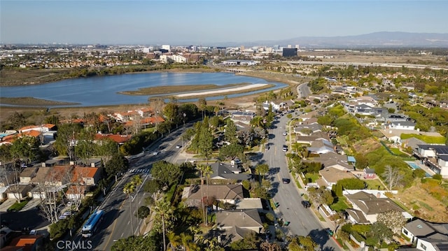 2851 Catalpa St, Newport Beach, CA 92660 - birds eye view of property featuring a water view and a residential view