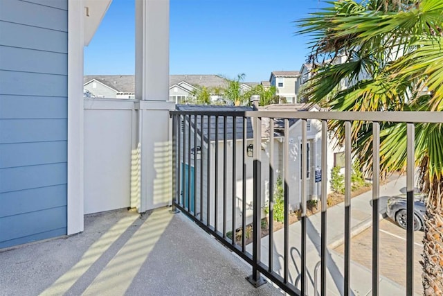 balcony with a residential view