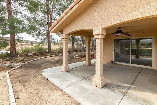 view of patio / terrace with a ceiling fan