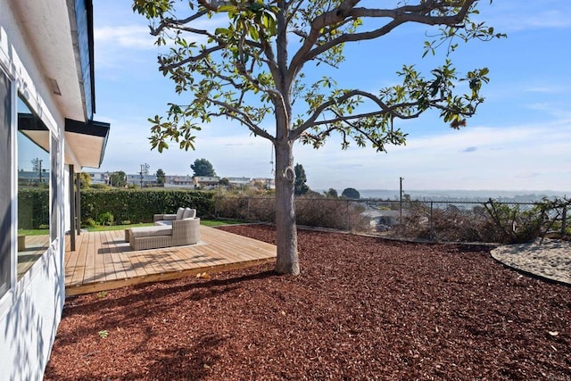 view of yard with fence