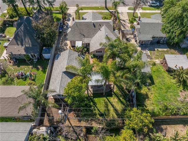 aerial view with a residential view